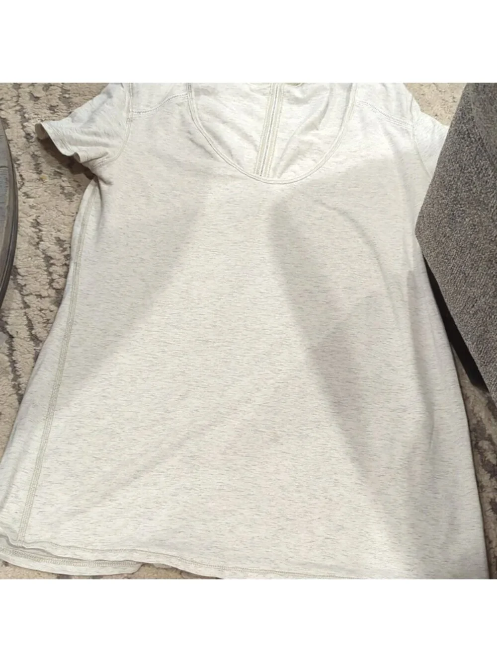 Lululemon Superb Short Sleeve Tee Wee Stripe Heathered Light Grey White